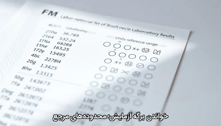 خواندن برگه آزمایش؛ محدوده‌های مرجع