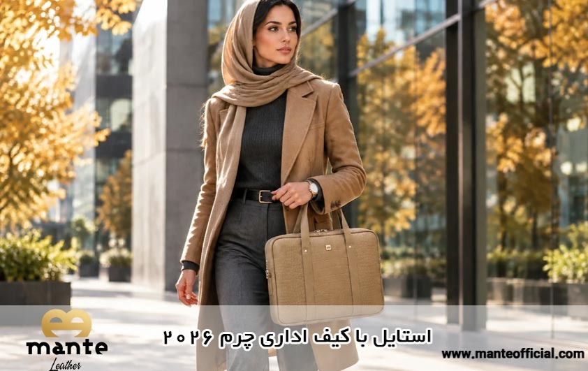 استایل با کیف اداری چرم 2026